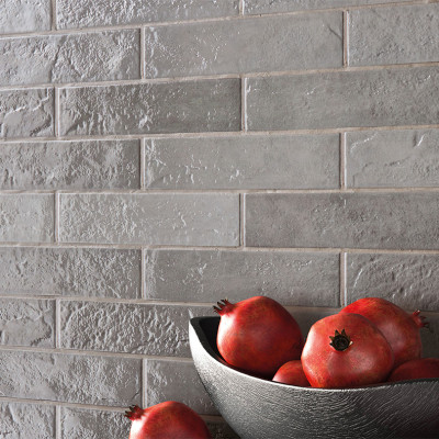 Skyline Grey Metallic Effect Kitchen Wall Tile
